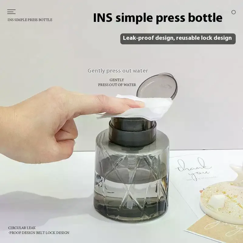 Dispenser per pompa vuota con serratura ricaricabile, detergente per manicure, contenitore per struccante, bottiglia per uso personale