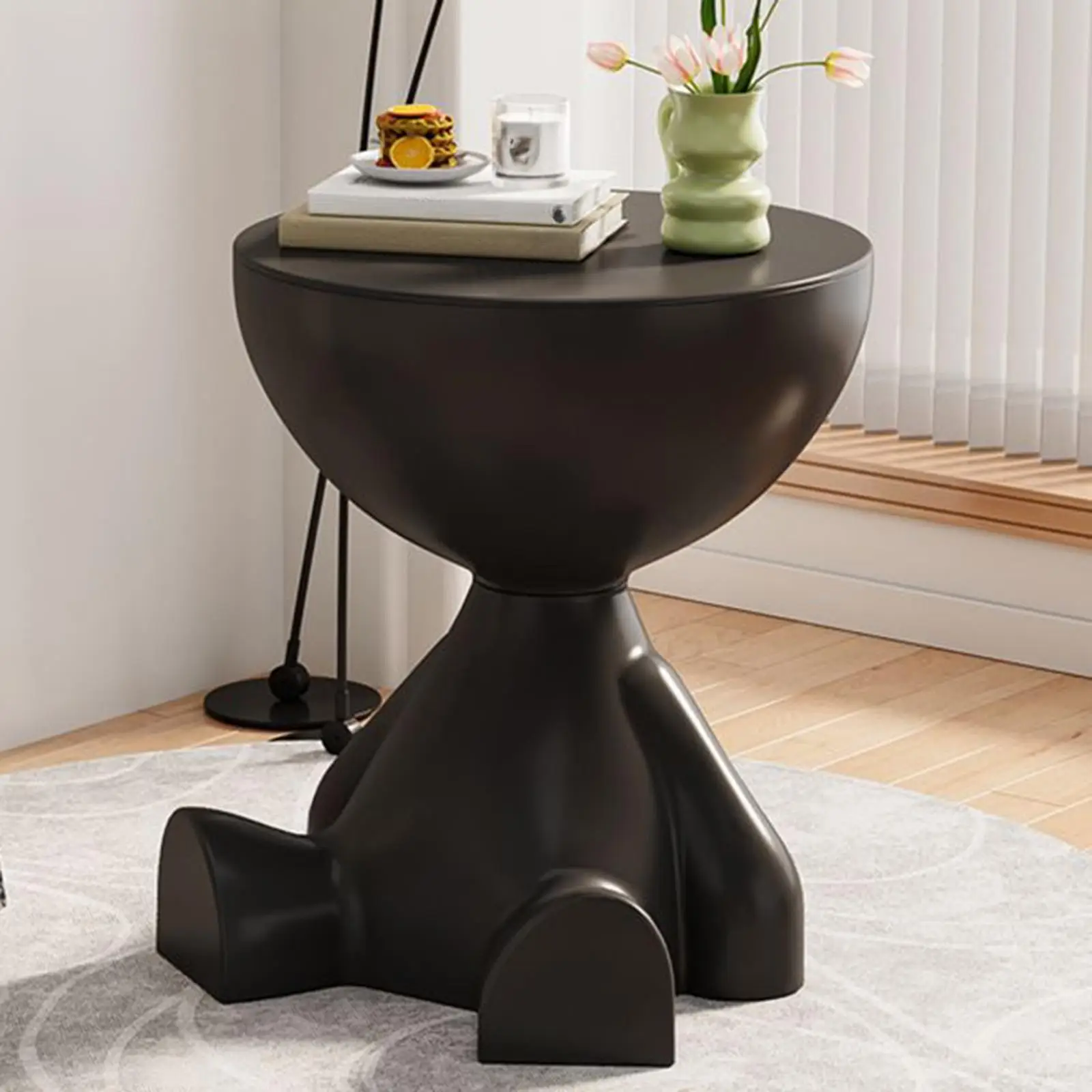 Coffee Table Sofa Side Table Movable Coffee Table Simple Home Living Room Round Table Side Table Small Table Storage Rack image 3