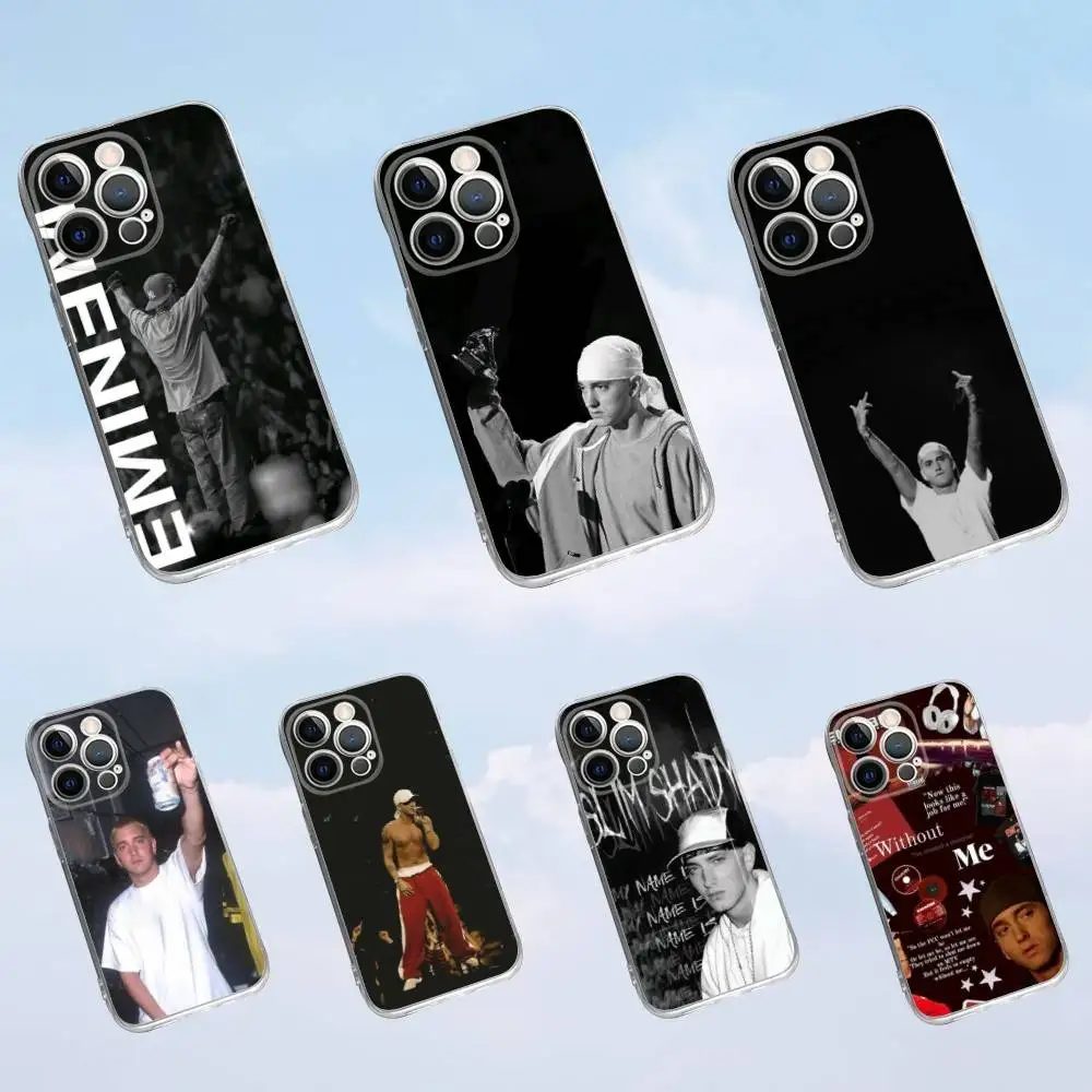 

E-Eminem-m Rapper ES Phone Case For iPhone 16,15,14,13,12,11 Pro,Max,Plus,X,XS,XR,SE,Mini Transparent Silicone Soft