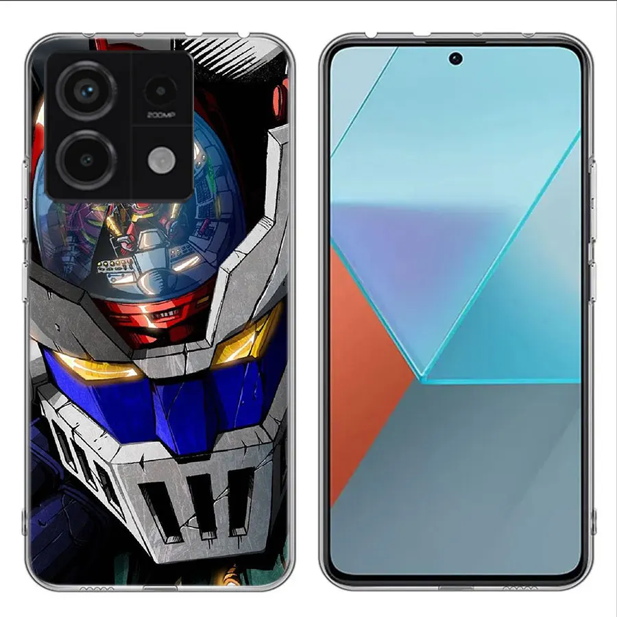 Manga Mazinger Z Anime Clear Phone Case For Xiaomi Redmi Note 11 11S 11T 11E 10 10S 9 9S 9T 8 8T Pro 7 K70 K60 K20 TPU Pattern S