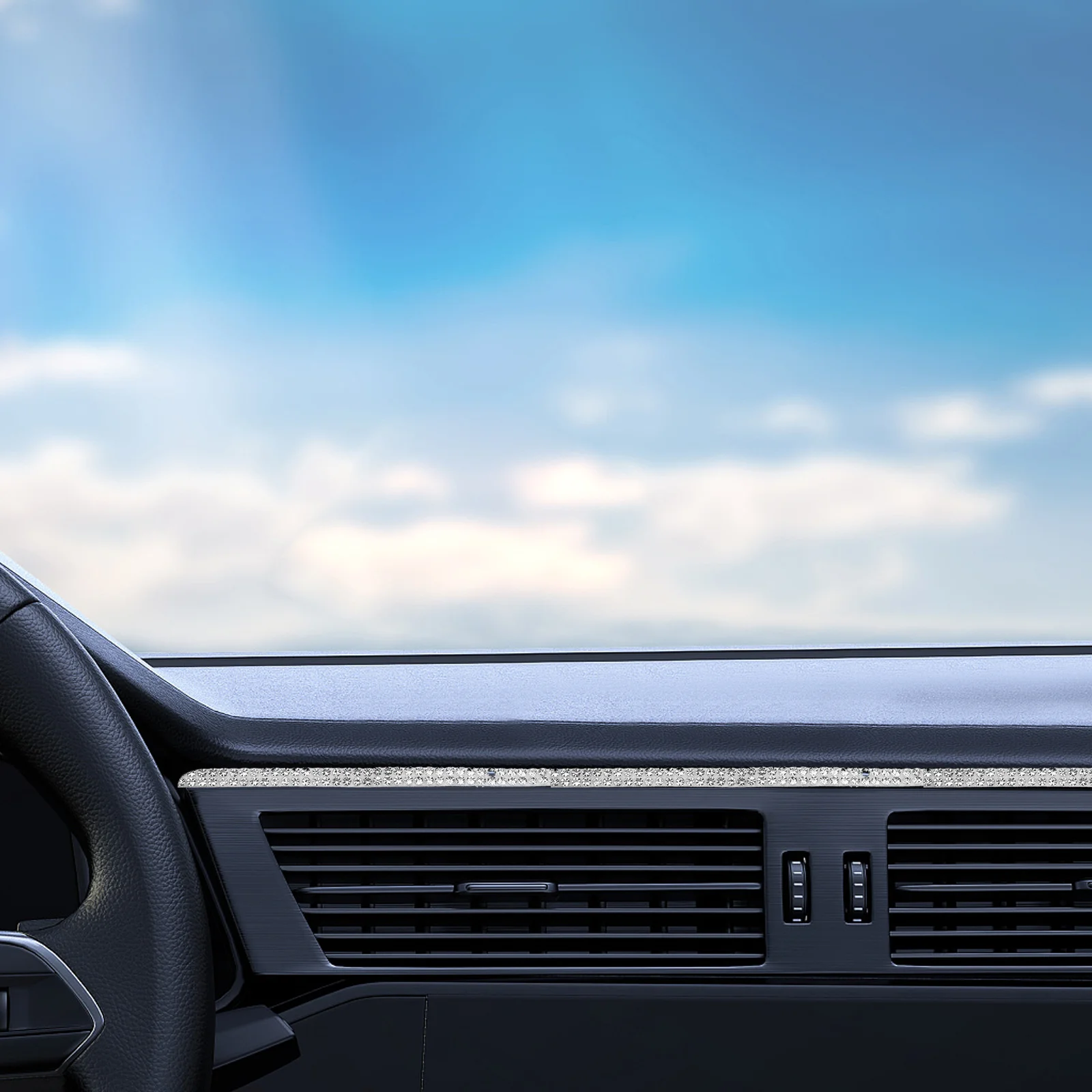 

Glitter Rhinestone Trim Self-Adhesive Sparkle Dashboard Decorations Waterproof Bling Interior Exterior Accessories Diy Car Door