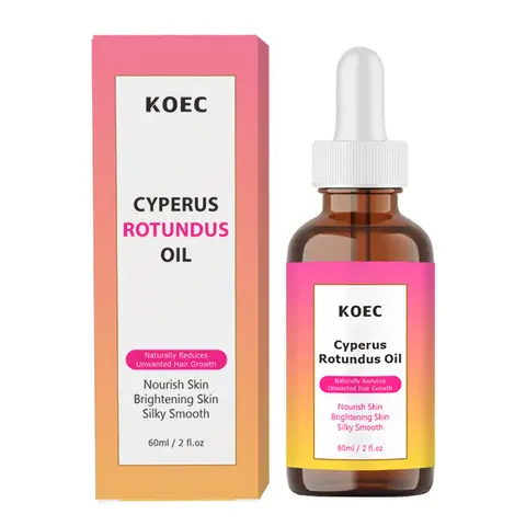 Cyperus Rotundus Oil, KOEC Natural Hair Inhibiting Essential Oil, Deeply Moisturizing & Nourishing Skin, Boost Skin Elasticity with Collagen Support, Brightening Silky Smooth Body Serum for All Skin Types, 60ml Overnight Skincare Treatment