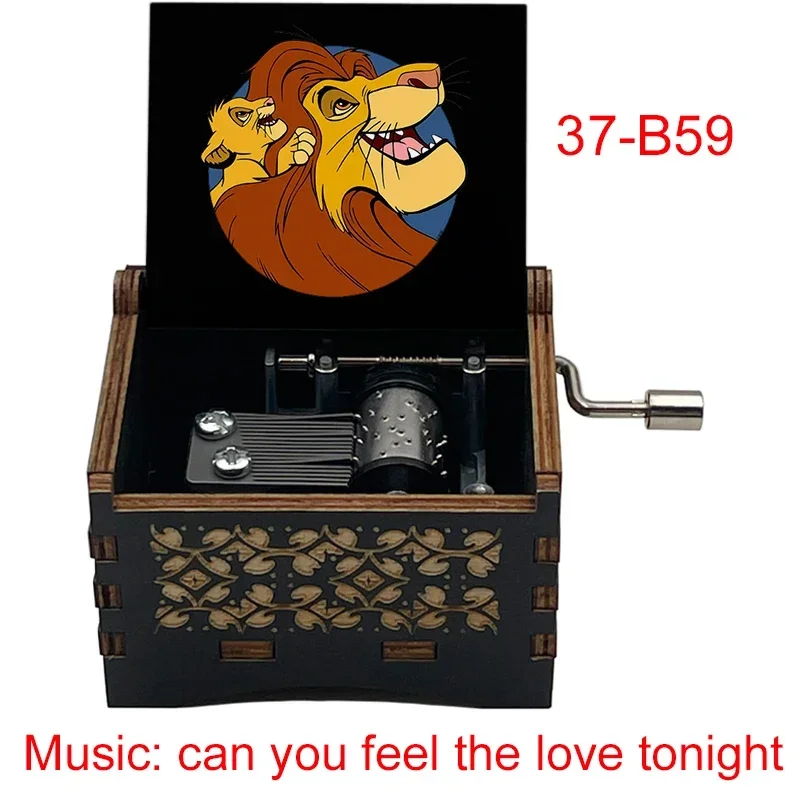 color print Lion King can you feel the love tonight Music Box Hand ed Wooden Musical Christmas Birthday Gift Decoration