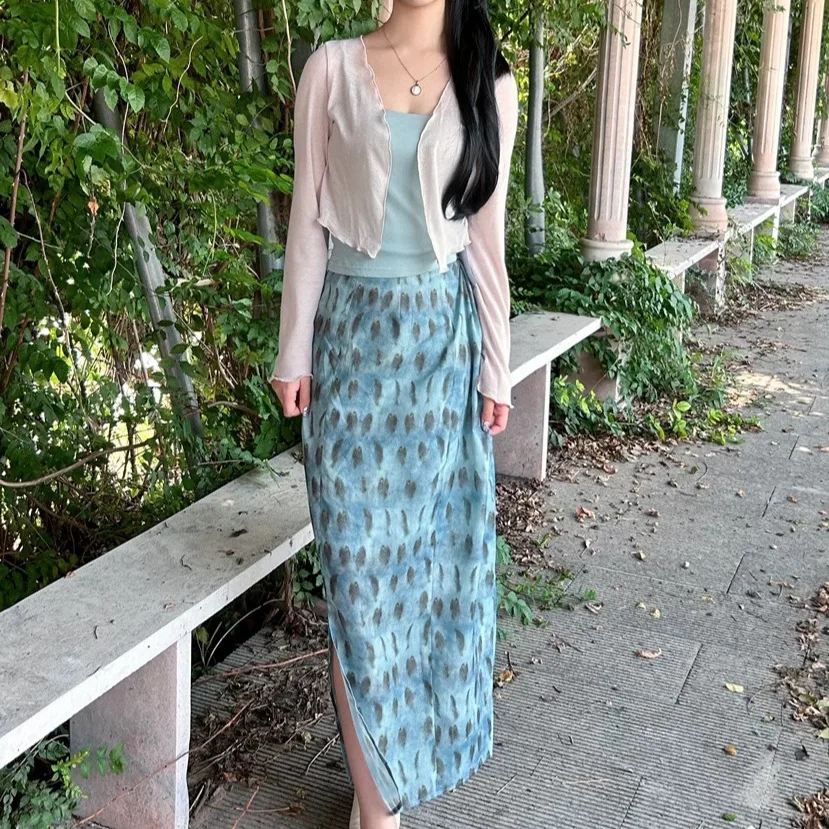 Fairy Spain · Lazy One-piece Cutting, Elegant Temperament Wrapped Ramie Skirt