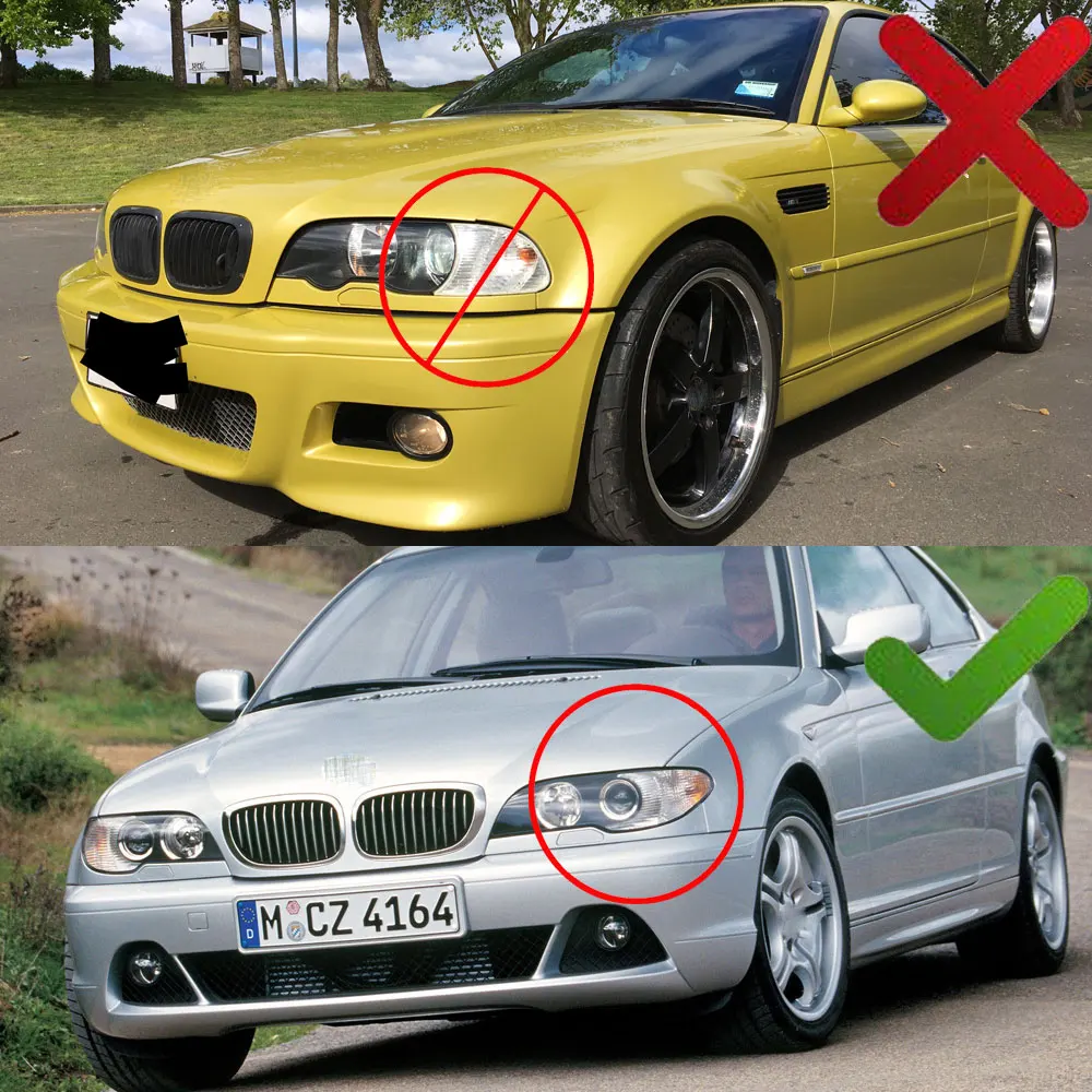 Left Right Headlight Headlamp Lens Cover For BMW E46 3 Series  2 Doors 2002-2005  Automobile  Accessories