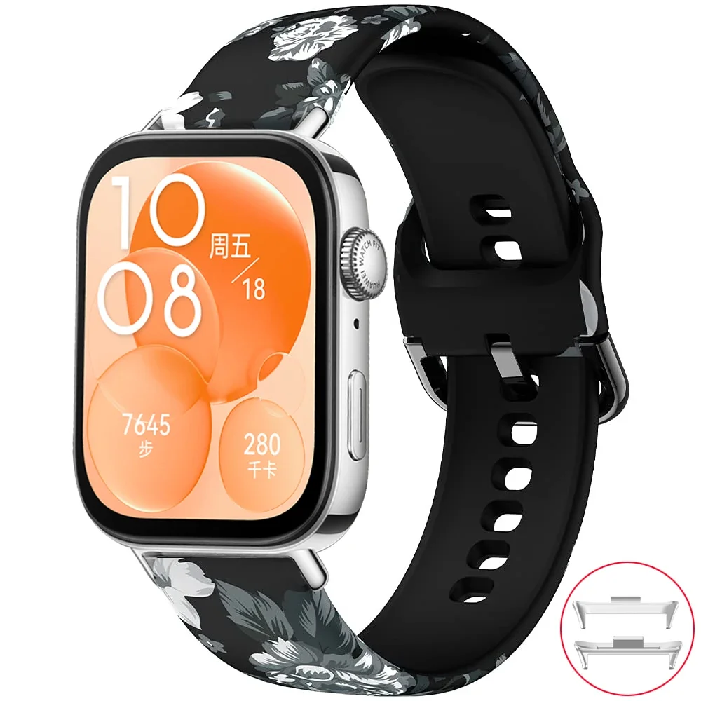 Printing Strap for For Huawei Watch Fit 3 Replacement Silicone SmartWatch Wristband Bracele correa Huawei Watch Fit3 Accessories image 3