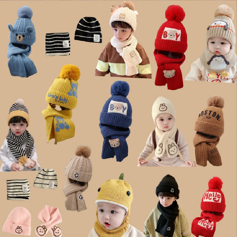 Big head round embroidered shag knitted hat for women in winter loose ear protection warm pile