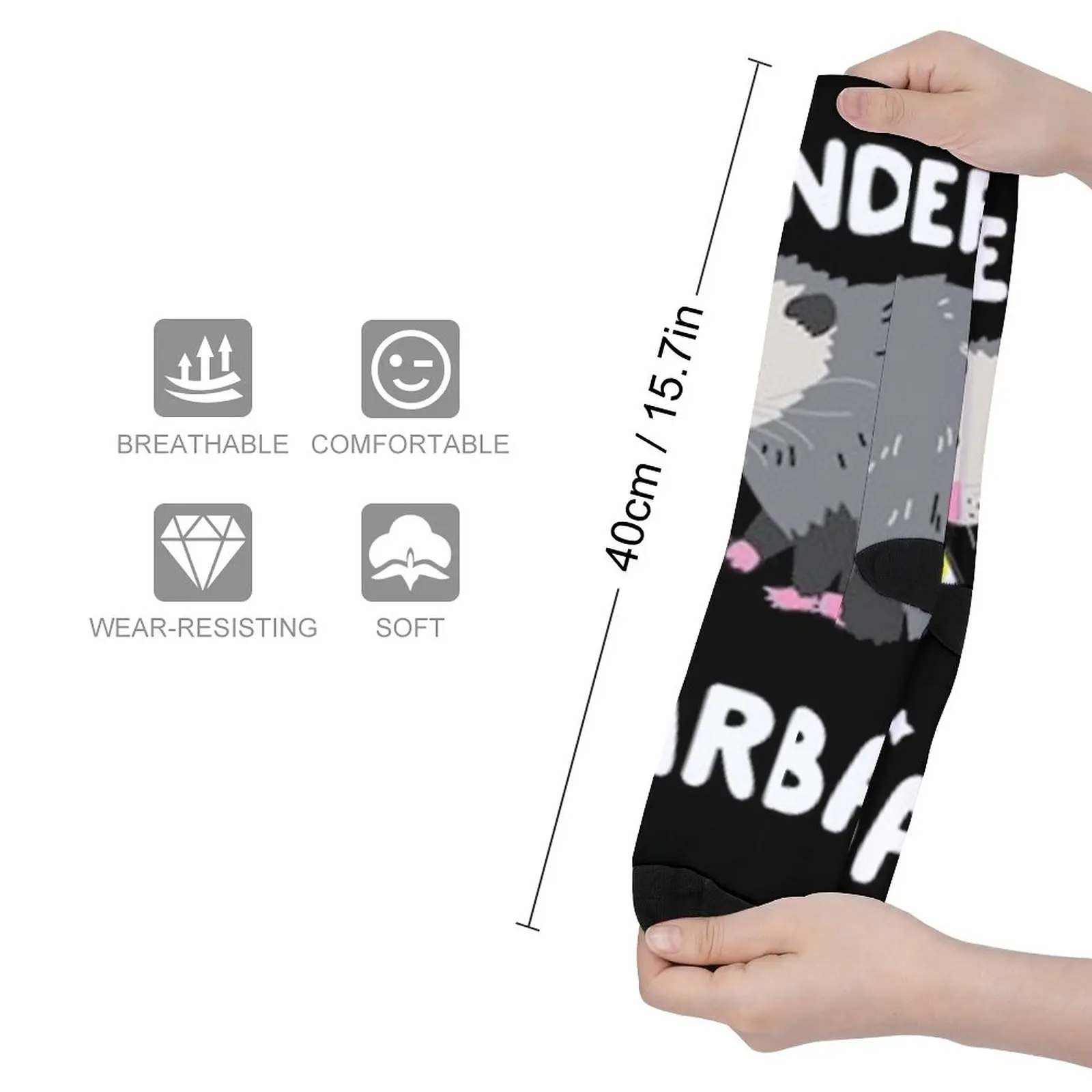 GENDER IS GARBAGE NON-BINARY OPOSSUM Socks socks funny men socks cotton cool socks