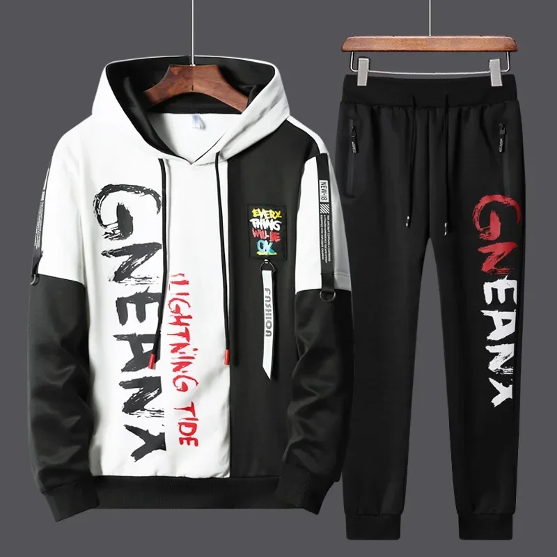 Motorcycle Tracksuits Two Piece Sweat Suits Men Patchwork Printing Sets Sports Clothing Outfit Set Tracksuit Designer Clothes