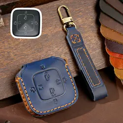 Leather Car Key Fob Case Cover Keychain for ZEEKR X 001 009 2022 2023 Accessories 4 8 Bottons Key Fob Holder