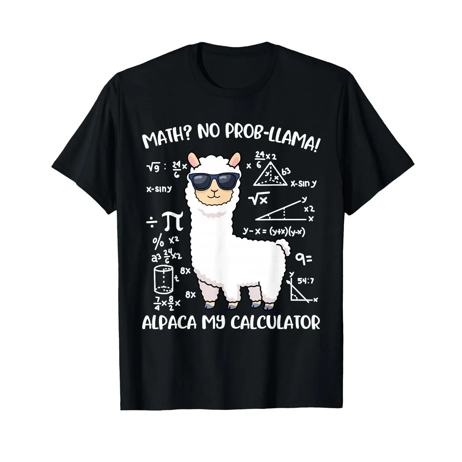 Math Llama T Shirt vintage Washed graphic Stretched Breathable Casual Versatile fashion designer clothes Unisex Slightly