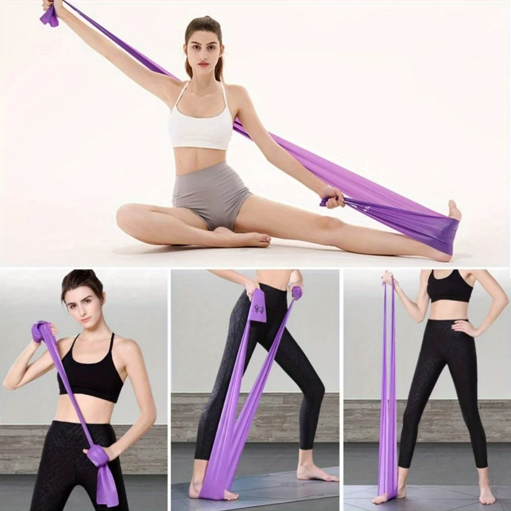 Three sets of yoga resistance bands, TPE elastic stretching bands with four resistance levels, and exercise equipment for fitnes image 5