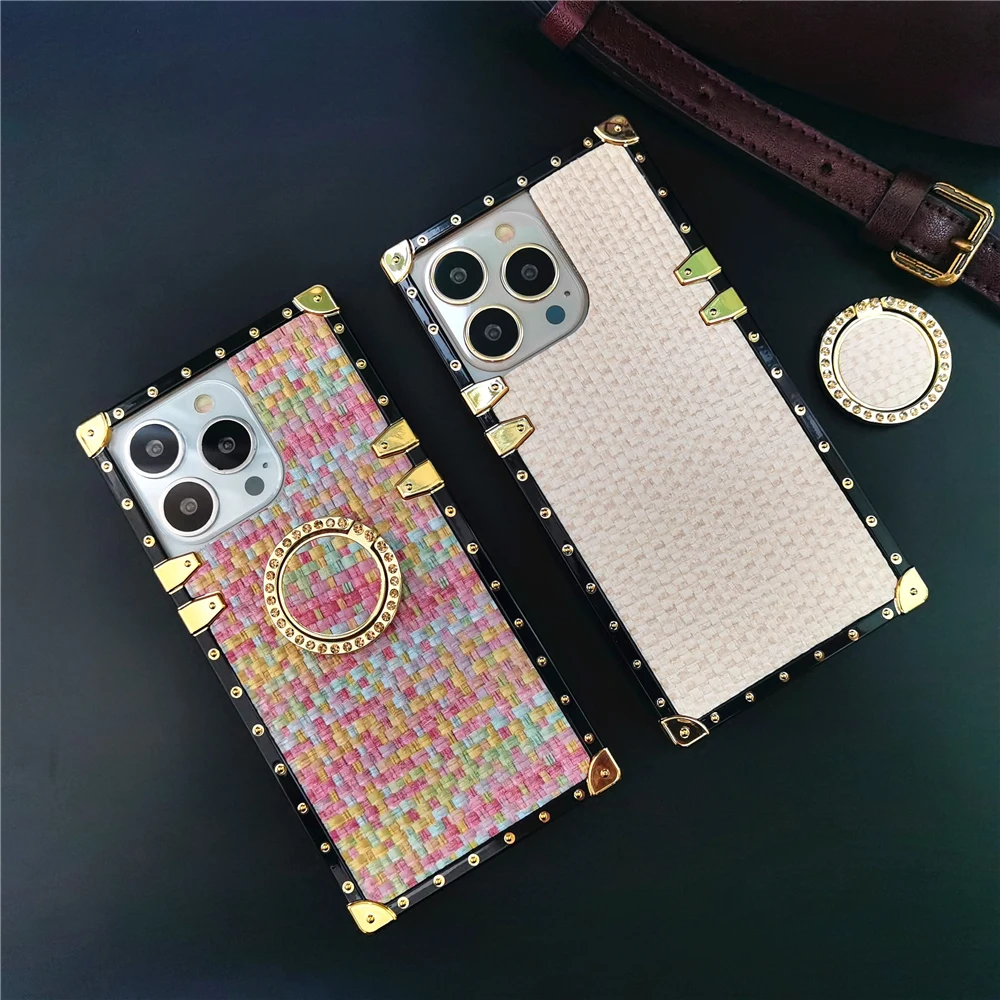

Luxury Soft Shockproof Cover Grid Pattern Women Phone Case for Samsung Galaxy S25 Ultra Edge S24 Ultra S24 FE S22 S23 Plus S21
