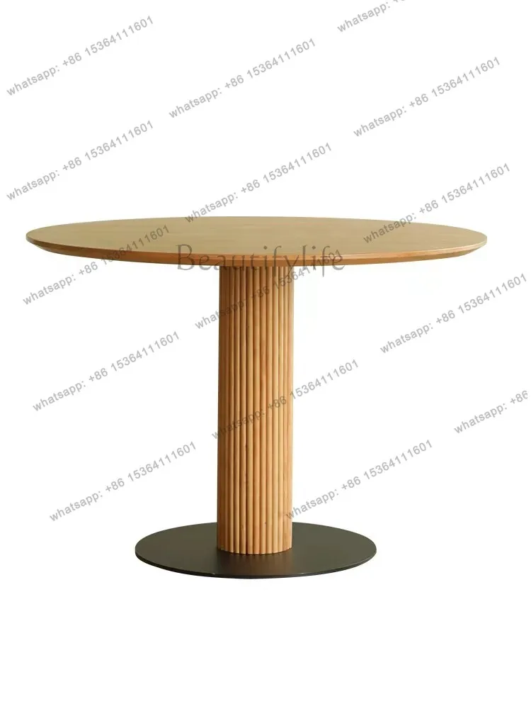 LS Nordic Japanese round table simple and fashionable small apartment household ash wood dining table casual