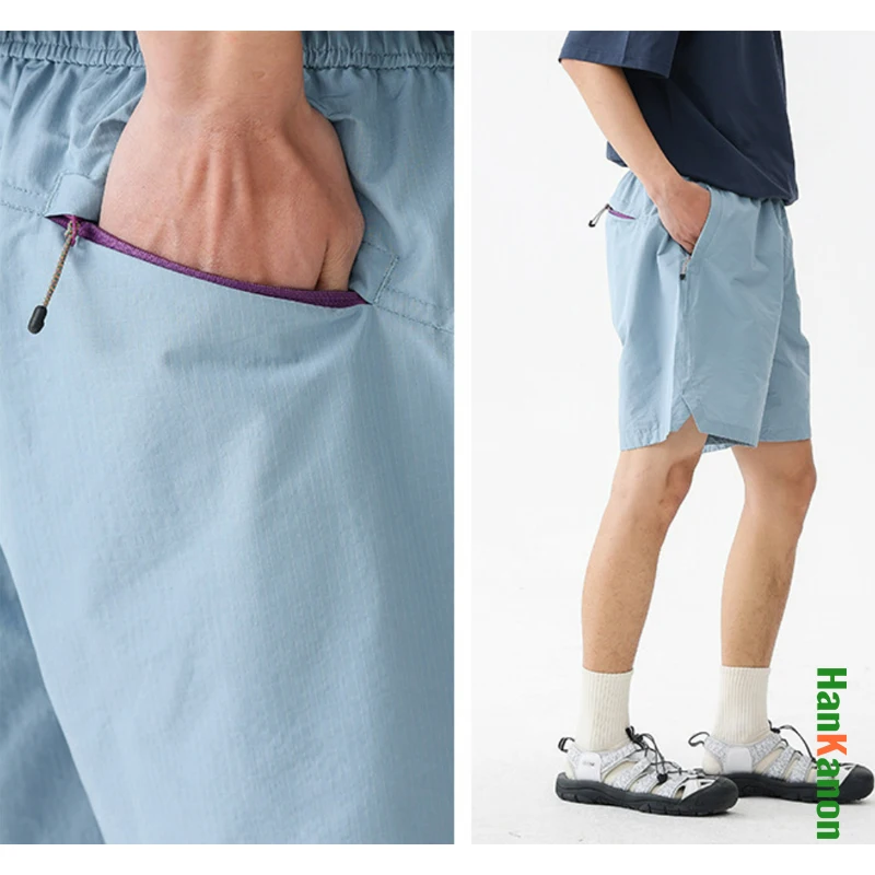 Men's Nylon Loose Fit Shorts - Trendy American Style Quick Dry Water Repellent Outdoor Sports Bermuda Shorts Unisex