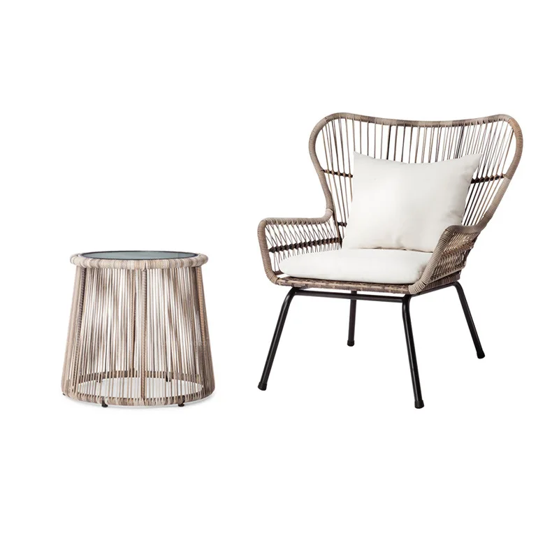 Outdoor rattan  and combination of leisure courtyards garden terraces three-piece balconies rattan tables and chairs