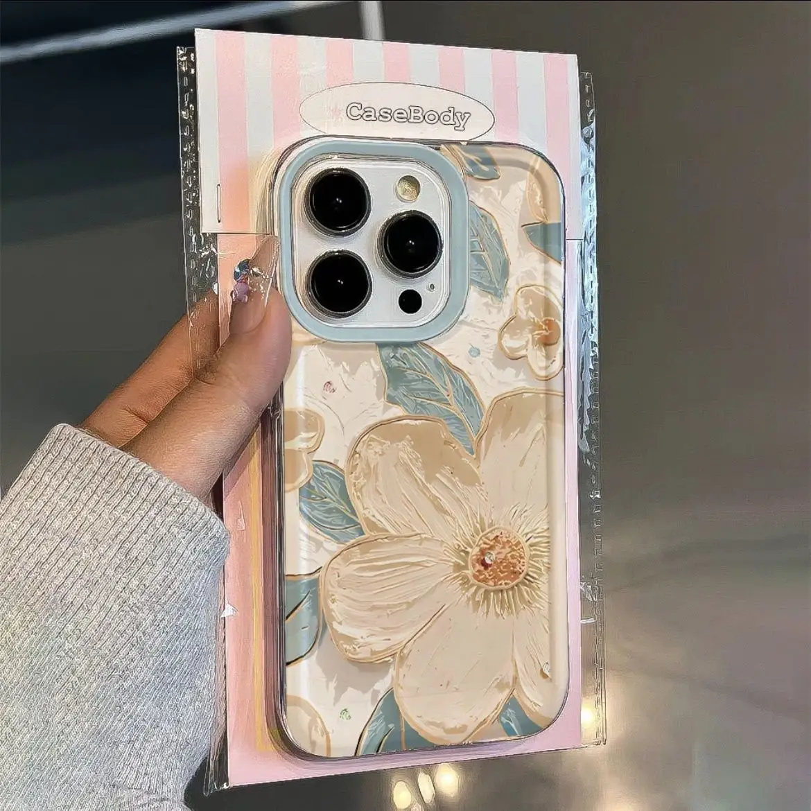 Simplicity Yellow Oil Painting Flower Phone Case For iPhone16 15 14 13 12 11ProMax XR XSMAX 78Plus Y2K Girl Anti Fall Back Cover