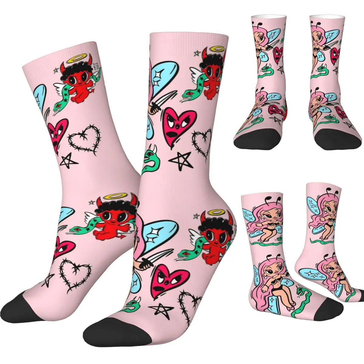 Autumn Winter Harajuku Women Men Karol G Bichota Season Socks Non-slip Sports Socks