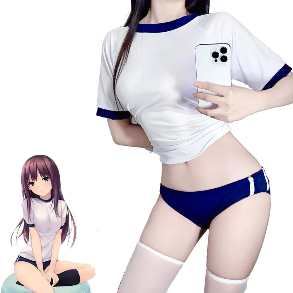 Anime giapponese ragazza studente ginnastica palestra outfit cheerleader uniforme costume scuola ragazza sport Sukumizu vestito cosplay