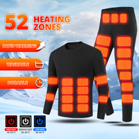 Winter Heated Thermal Underwear Men Heating Skiwear Moto Heated Jacket Women Fleece Warm Top Pants USB Electric Heating Clothing