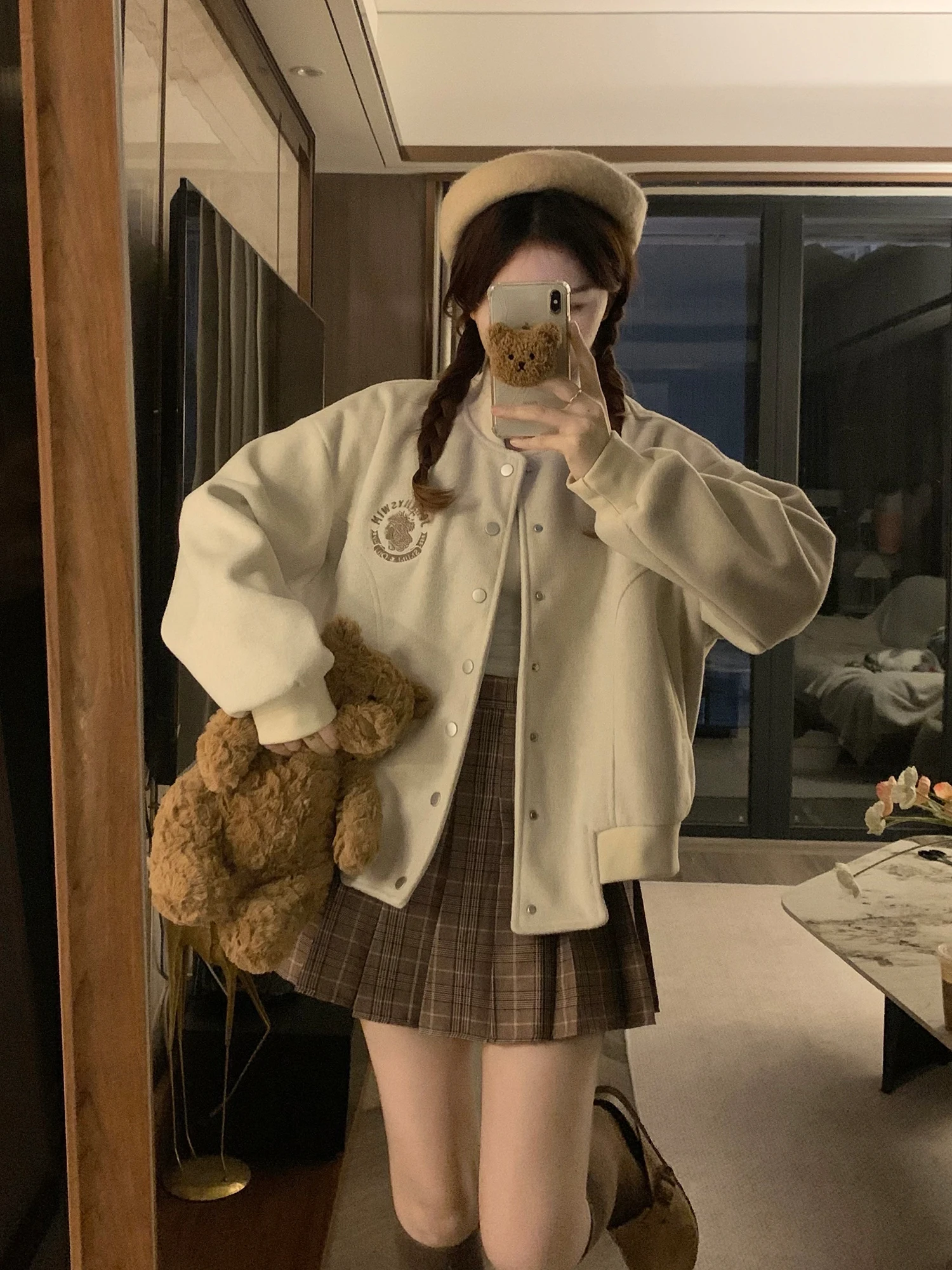 

Baseball Jackets Navy Womens Summer Jogging Bomber Rainproof Hoody Ulzzang Decorated Softshell Anti-Uv V-Neck Knitted Splicing