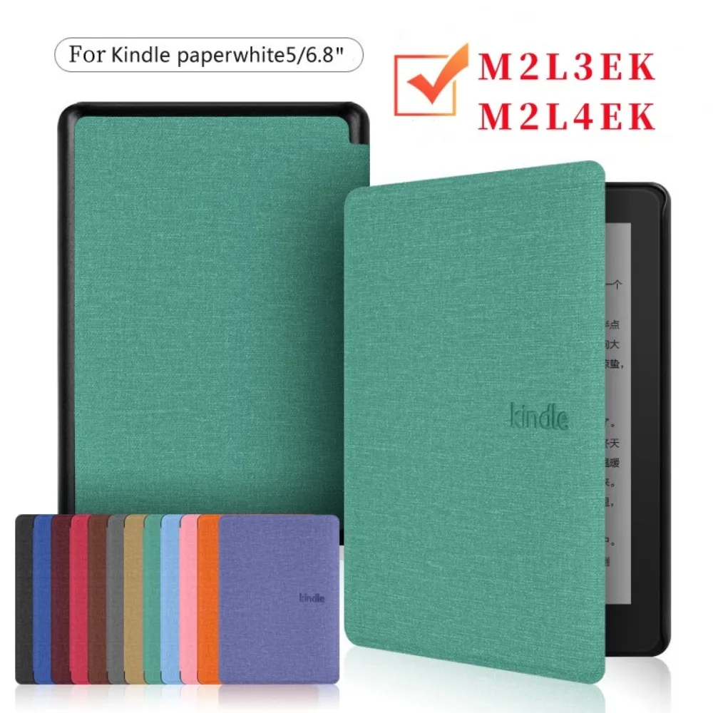 Étui intelligent magnétique en tissu, 6.8 pouces, lumière intégrée, 6 pouces, housse Funda pour Kindle Paperwhite 5 11e génération 2021