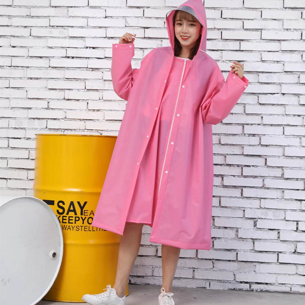 1pc Adult Long EVA Waterproof Rain coat For Women Impermeable Poncho Hooded Cycling Rain Jacket Men Raincoat Over Coat