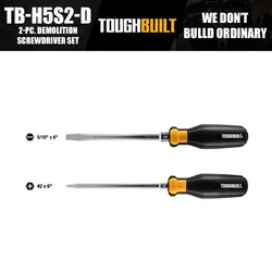 ToughBuilt TB-H5S2-D 2-PC. Demolition Screwdriver Set Hand Tools Accessories