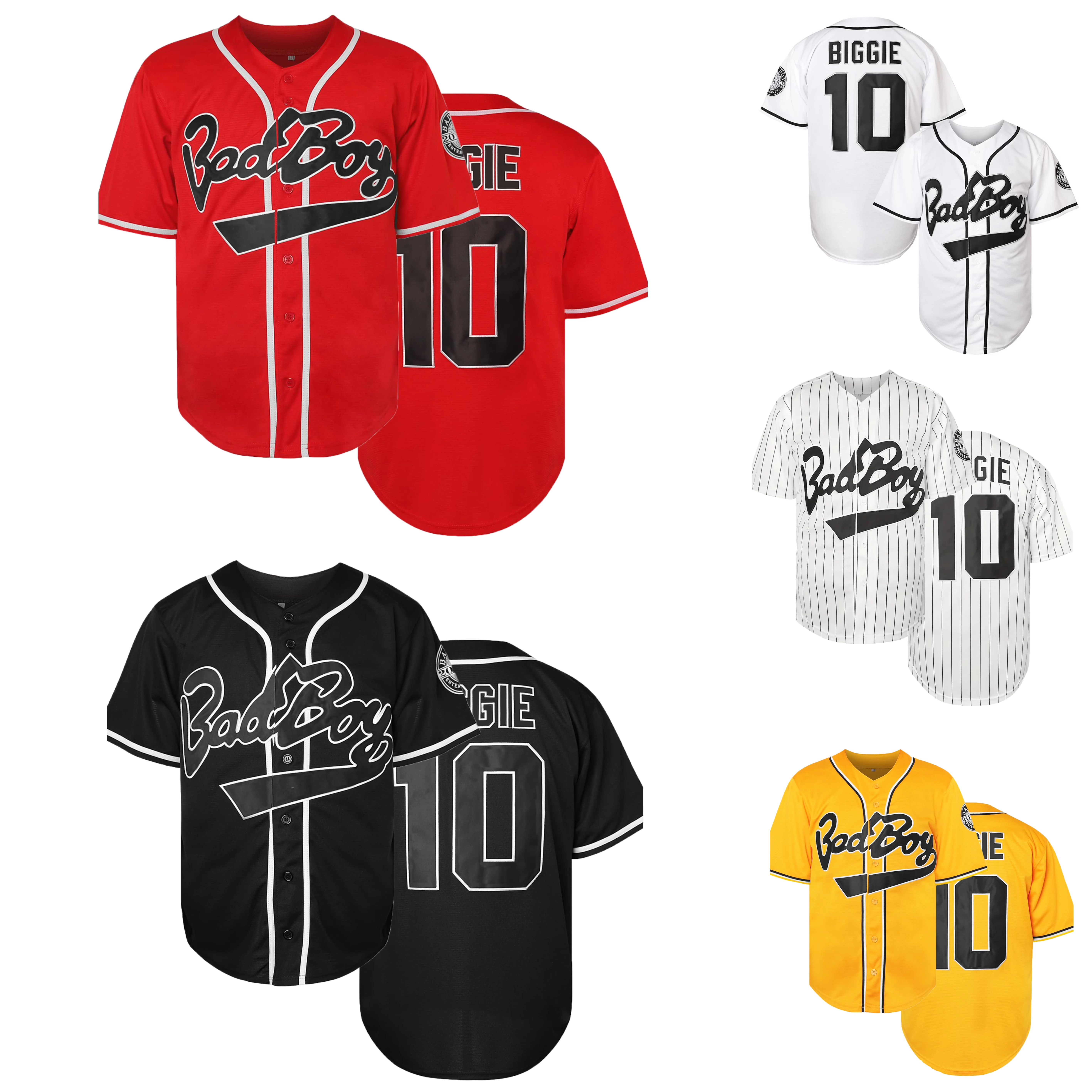 Men's Letter Embroidered #10 Baseball Jersey Movie Version Breathable Baseball Shirt Loose Fitting Party Hip-hop Adults Clothing