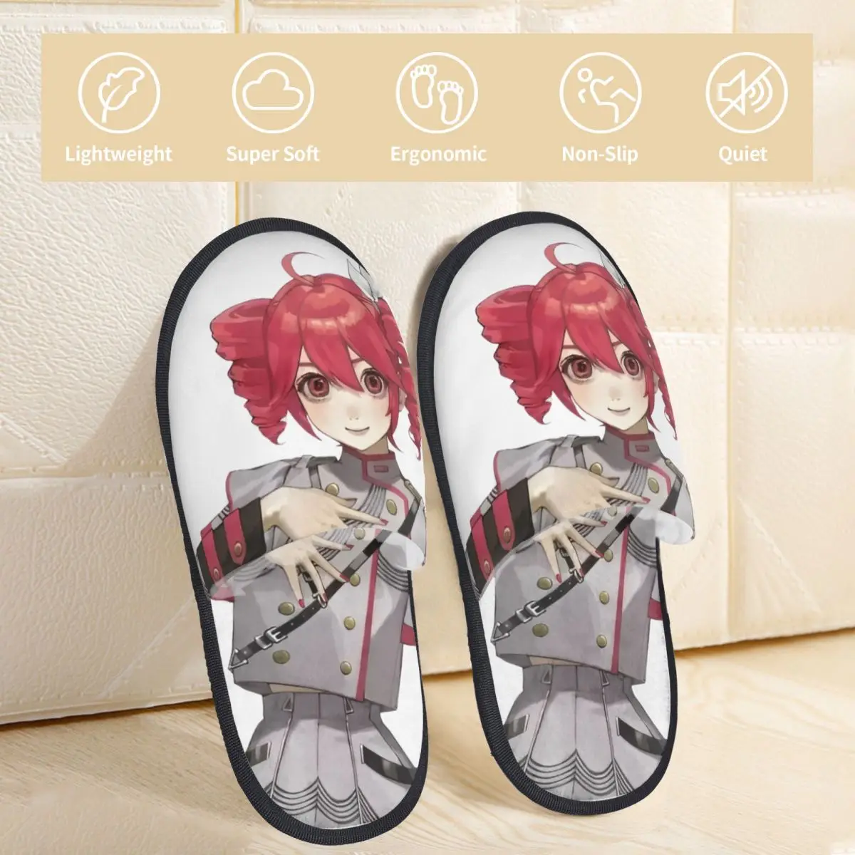 Winter House Slippers Kasane Teto Accessories Household Fur Slides Slippers Bedroom Cute Manga Soft Anti Slip Slides