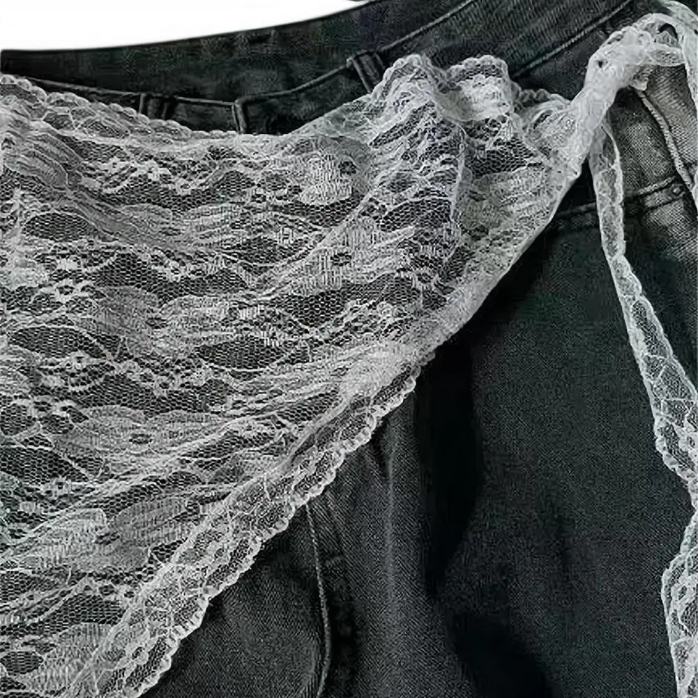Korean Fashion Lace Waist Scarf Vintage Sweet Decorative Triangle Belt for Women Casual Skirt Waistband Clothing Accessory view 6