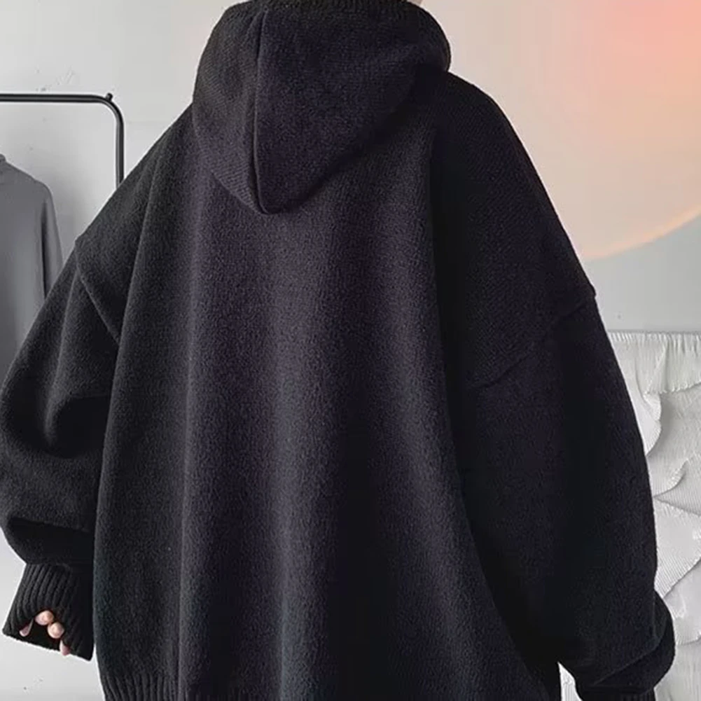 Herren Kapuzenpullover Vintage Idle Style Vielseitiges Strickoberteil Trendiger Markenpullover