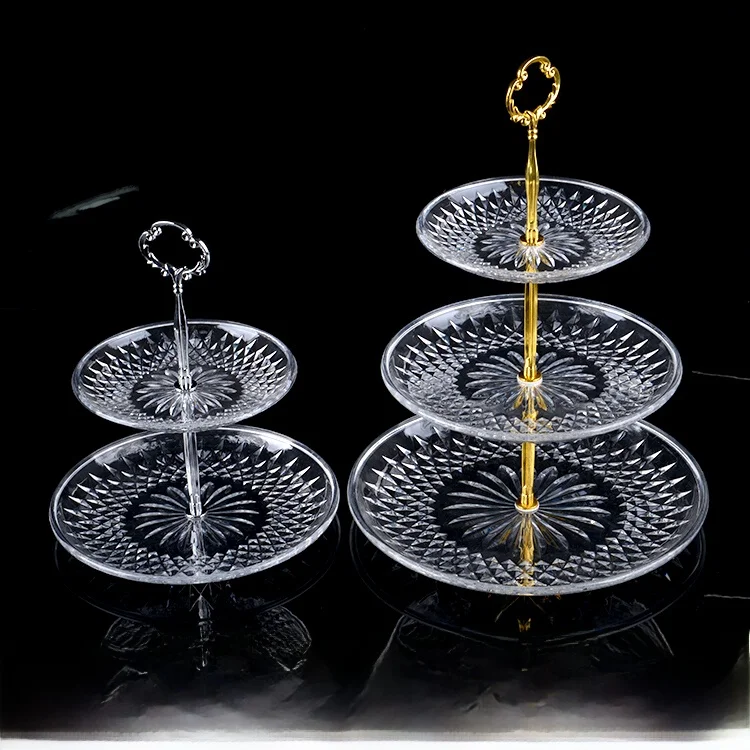 アクリル三層フルーツトレイ二層ktvバー用プラスチック多層ケーキプレートクリエイティブ家庭用二層ラック