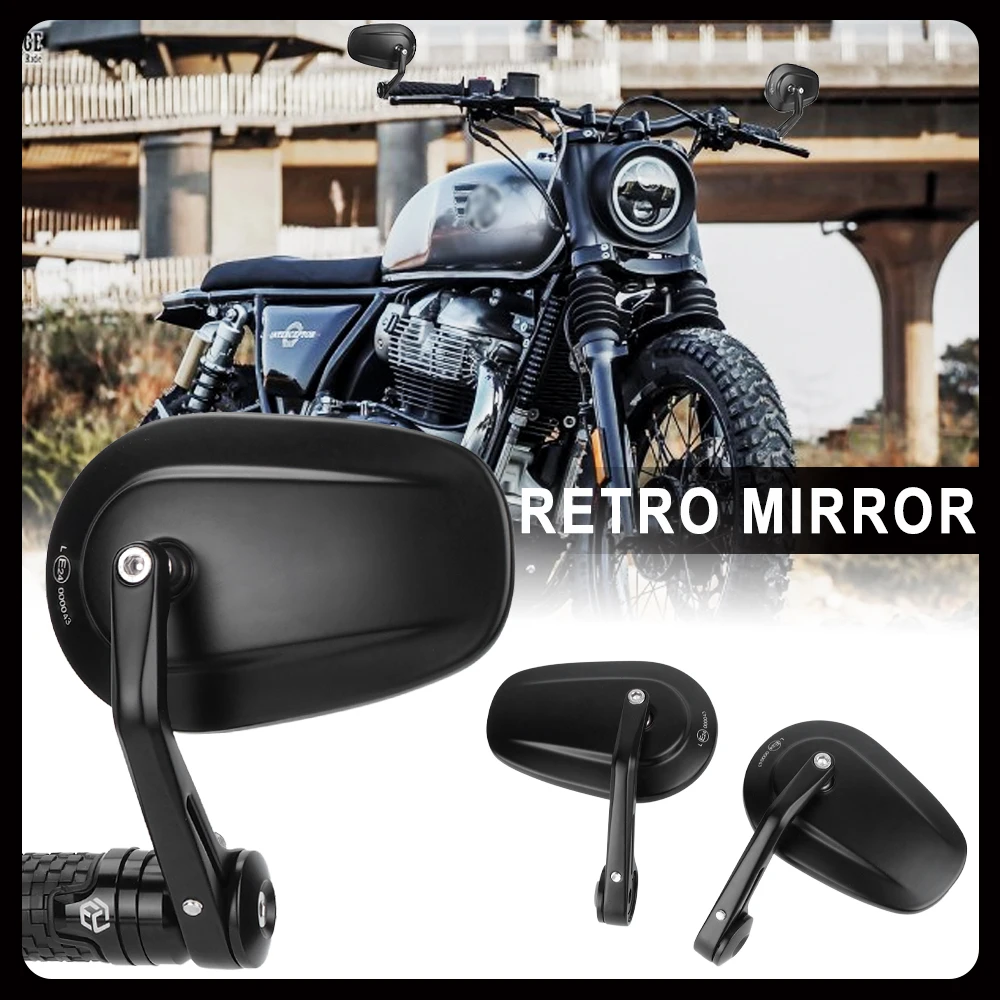 Motorcycle Bar End Mirror For Royal Enfield Interceptor 650 / Bear 650 / Classic 350 / Hunter 350 / Bullet 350 Alloy Accessories