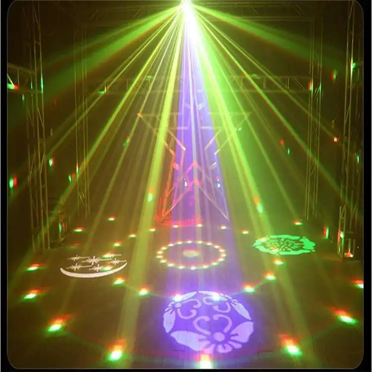 Disco Ball Home Party LED Strobe Laser Effetto di illuminazione scenica Proiettore 4in1 Sfera magica Luce nera UV Controllo remoto del suono Dmx