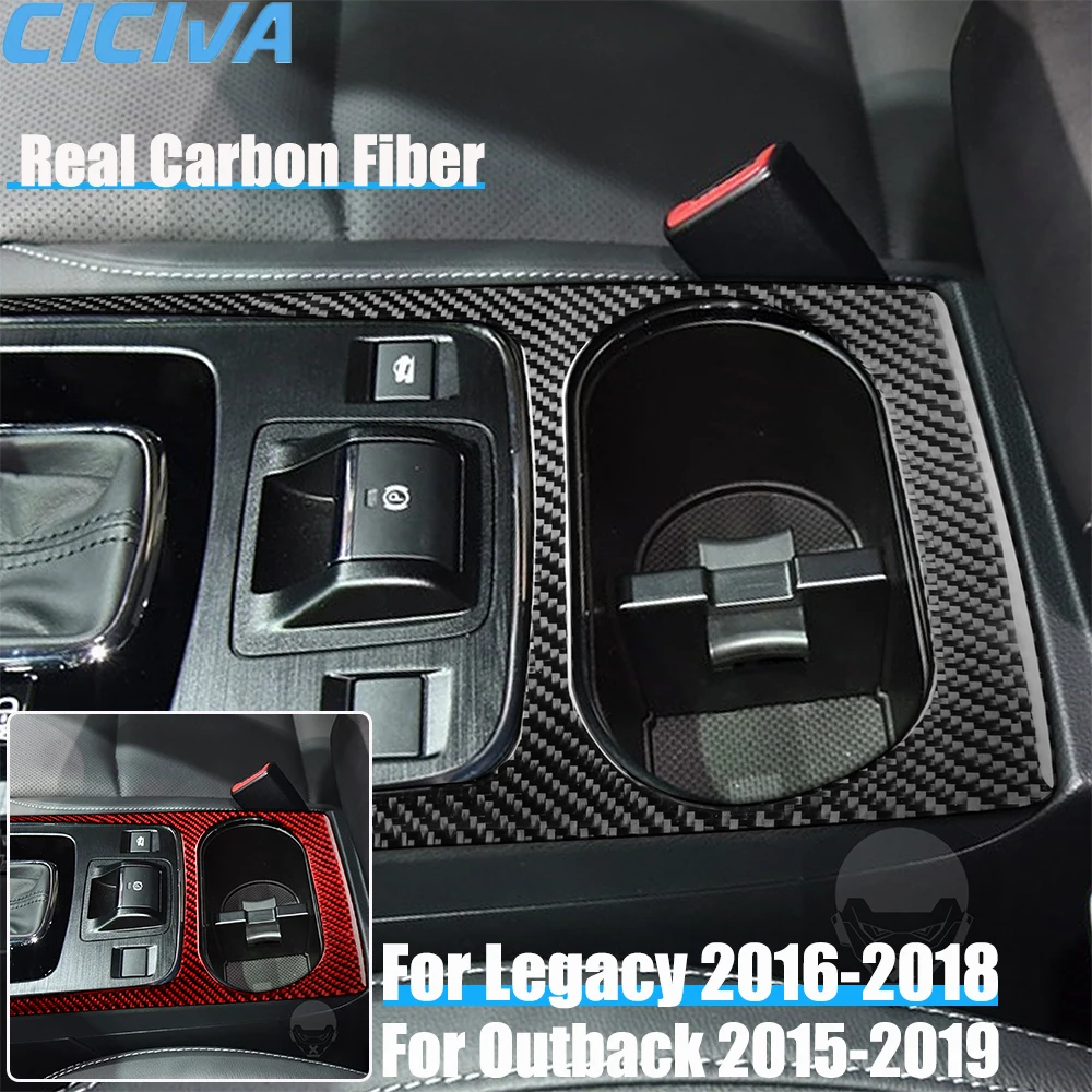 

Автомобильные аксессуары из настоящего углеродного волокна, центральный держатель для чашки, накладка на панель, мягкая наклейка для Subaru Legacy 2016-2018 Outback 2015-2019