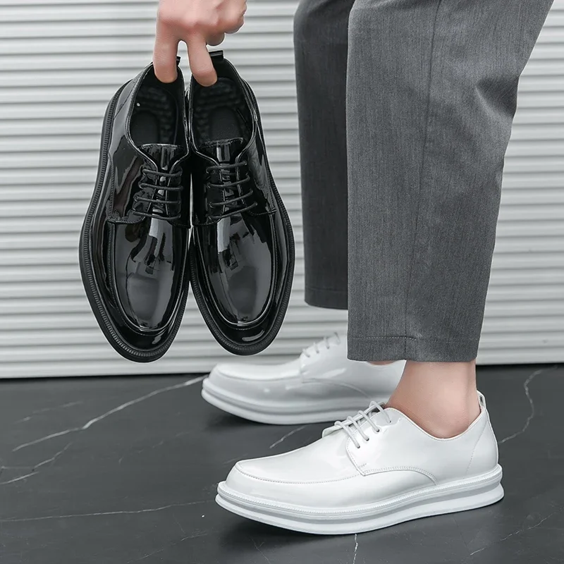 اليدوية الجلود أحذية أنيقة الرجال 2024 جديد الرجال أحذية أوكسفورد غير رسمية ماركة رجال الأعمال أحذية رياضية كلاسيكية حذاء رجالي لحفل الزفاف #4