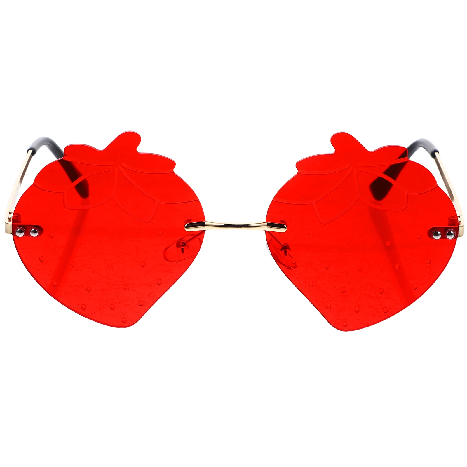 

Strawberry Design Festival Party Sunglasses Frameless Creative Women Men Beach Carnival Masquerade Photo Props Rimless Summer
