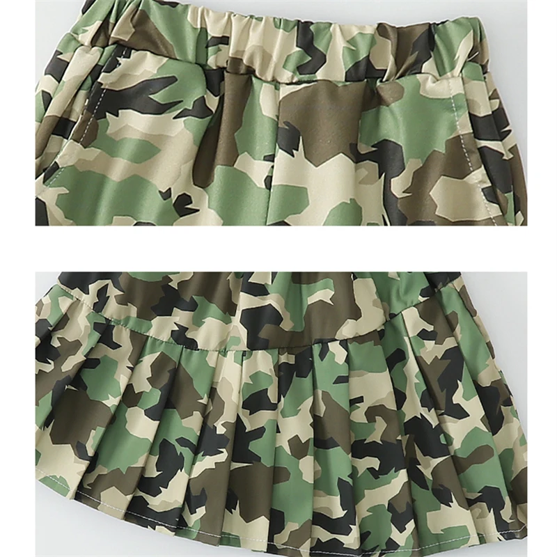 Baby Kids Camouflage T-shirt Pants Clothing Suit Stage Wear Girl Princess School Uniform Boys Hip Hop Dance Costumes Clothes Set