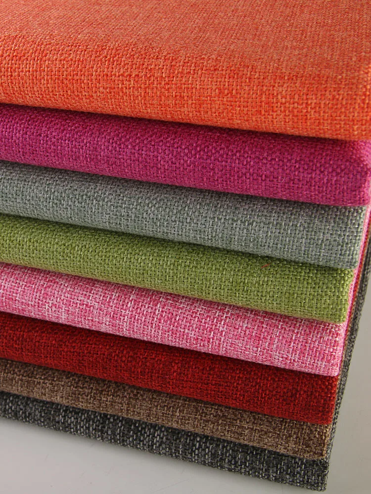 Plain Color Sofa Fabric Thickened Coarse Linen Cotton Linen Style Fabric Dustproof Coarse Cloth Tablecloth Curtains Pillows DIY