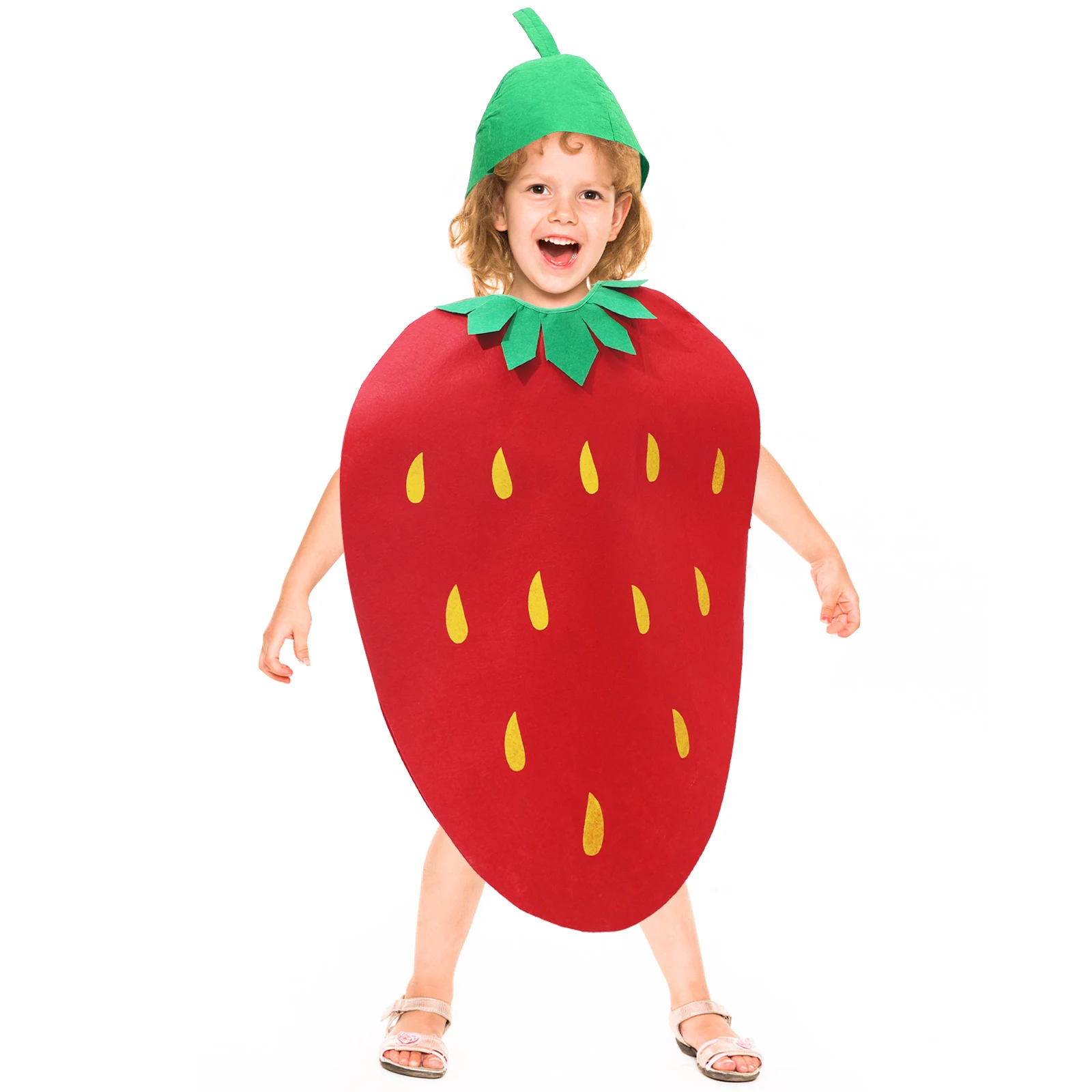 

1Pcs Child Fruit Costume Strawberry Design Soft Comfortable Kids Cosplay Outfit for Halloween Christmas Party Stage Performance