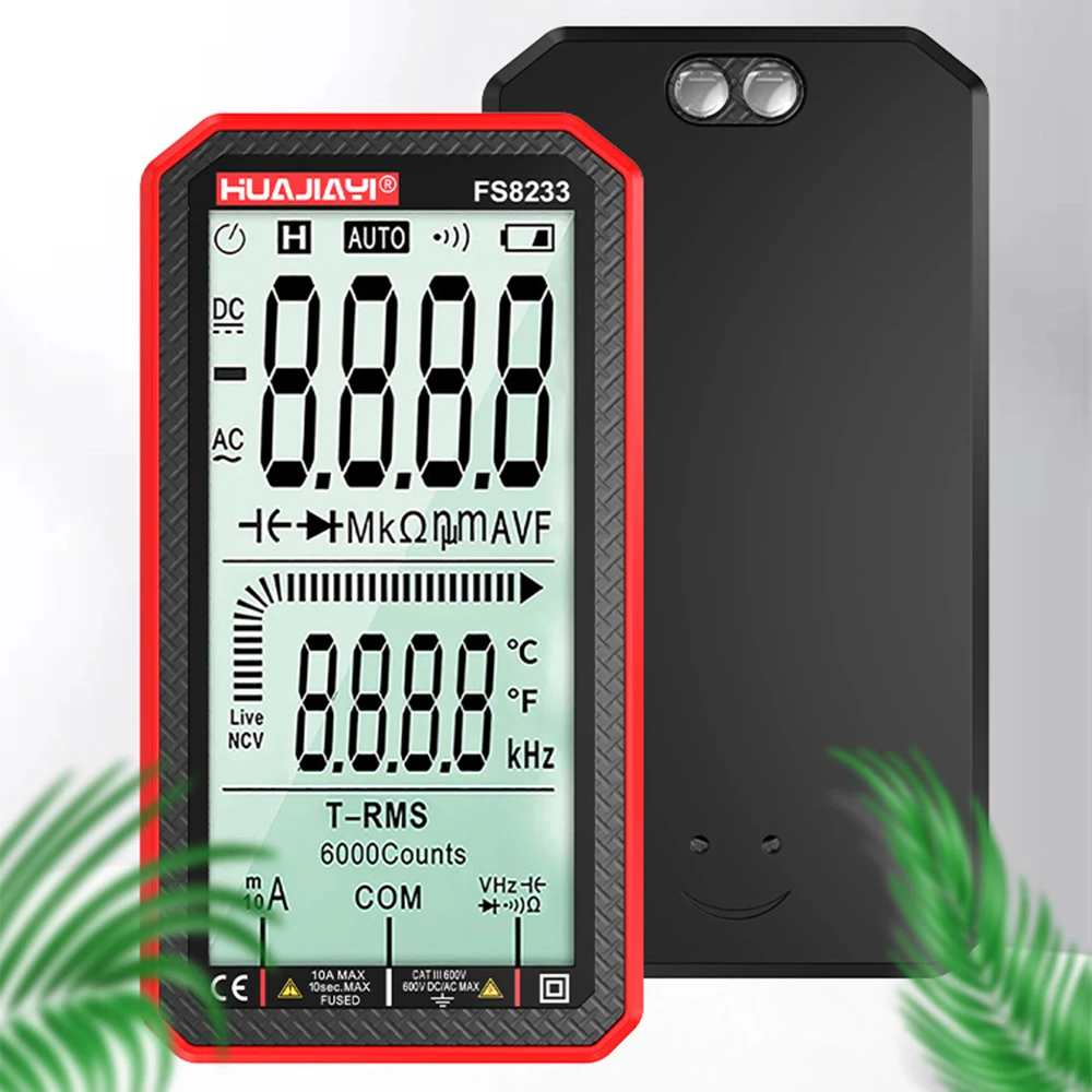 FS8233 Digital Multimeter 6000 Counts Smart Auto Range 1000V Tester Meter Ohm Hz Capacitance REL True RMS AC DC DMM Multitester