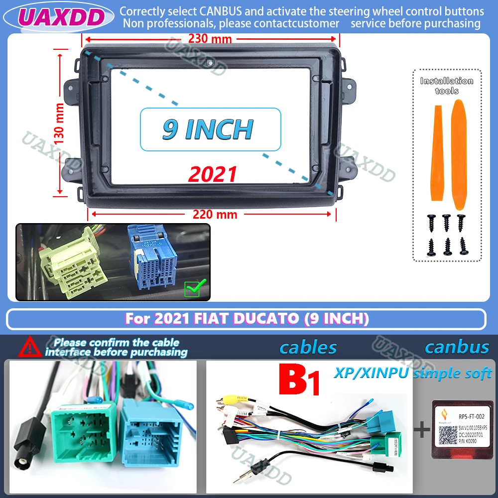 UAXDD 2Din Autoradio für 2006-2016 FIAT DUCATO CITROEN Jumper PEUGEOT Boxer Dodge Ram 2500 9-Zoll Android Rahmen-Kit Panel Mittelkonsole – Detail 9