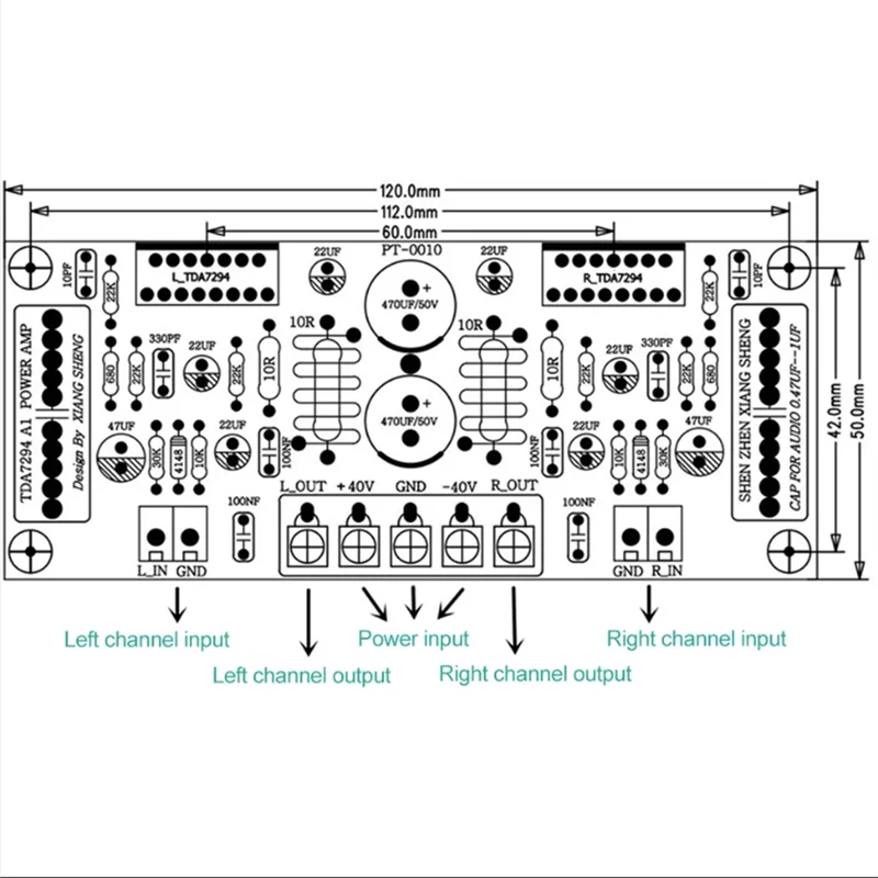 TDA7294 100W+100W Dual-Channel Audio Amplifier Board Power Amplifier Board HIFI Amplifier Module Accessories