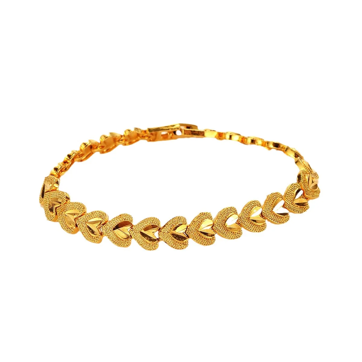 AU999 Gold Bracelet Love Bracelet Women 24K Pure Gold Heart Shaped Womens Watch Chain Real Gold Jewelry Gift