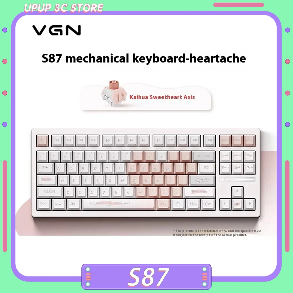 VGN S87 Mechanical Keyboard Three Mode Bluetooth Wireless Gaming Keyboard Hot Swap Esports Custom Gasket PC Gamer Accessories