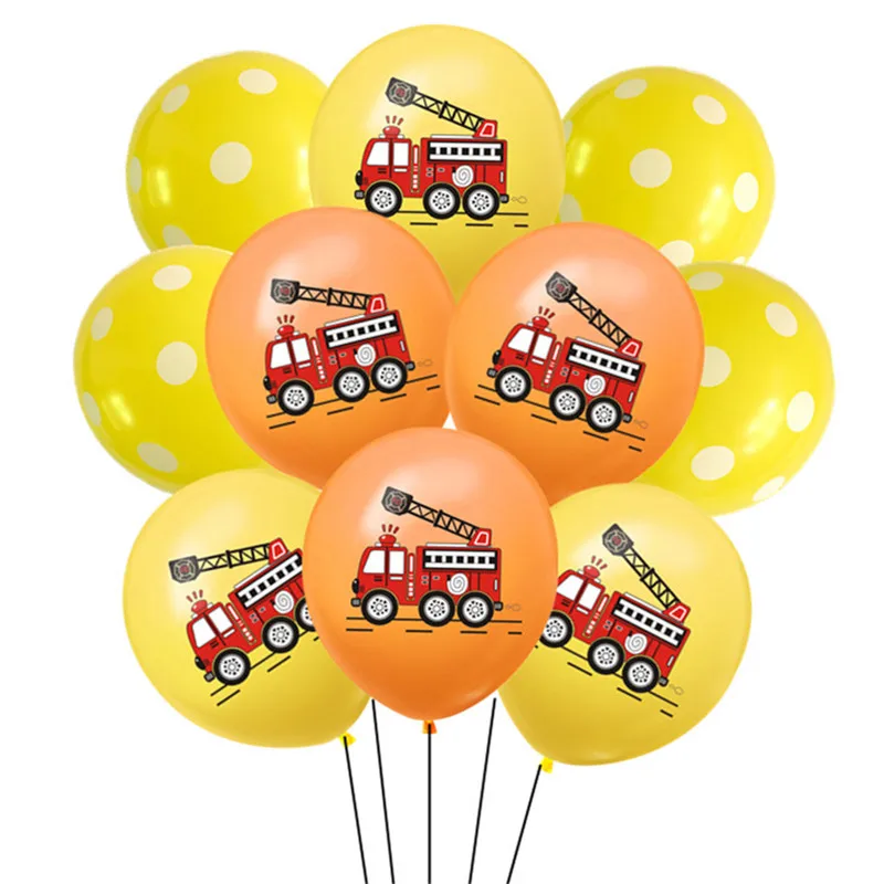 10/50 Stück Feuerwehrmann Sam Latex Ballons Kinder Jungen Feuerwehrmann Geburtstag Party Supplies Feuerwehrauto Thema Babyparty Dekor – Detail 5