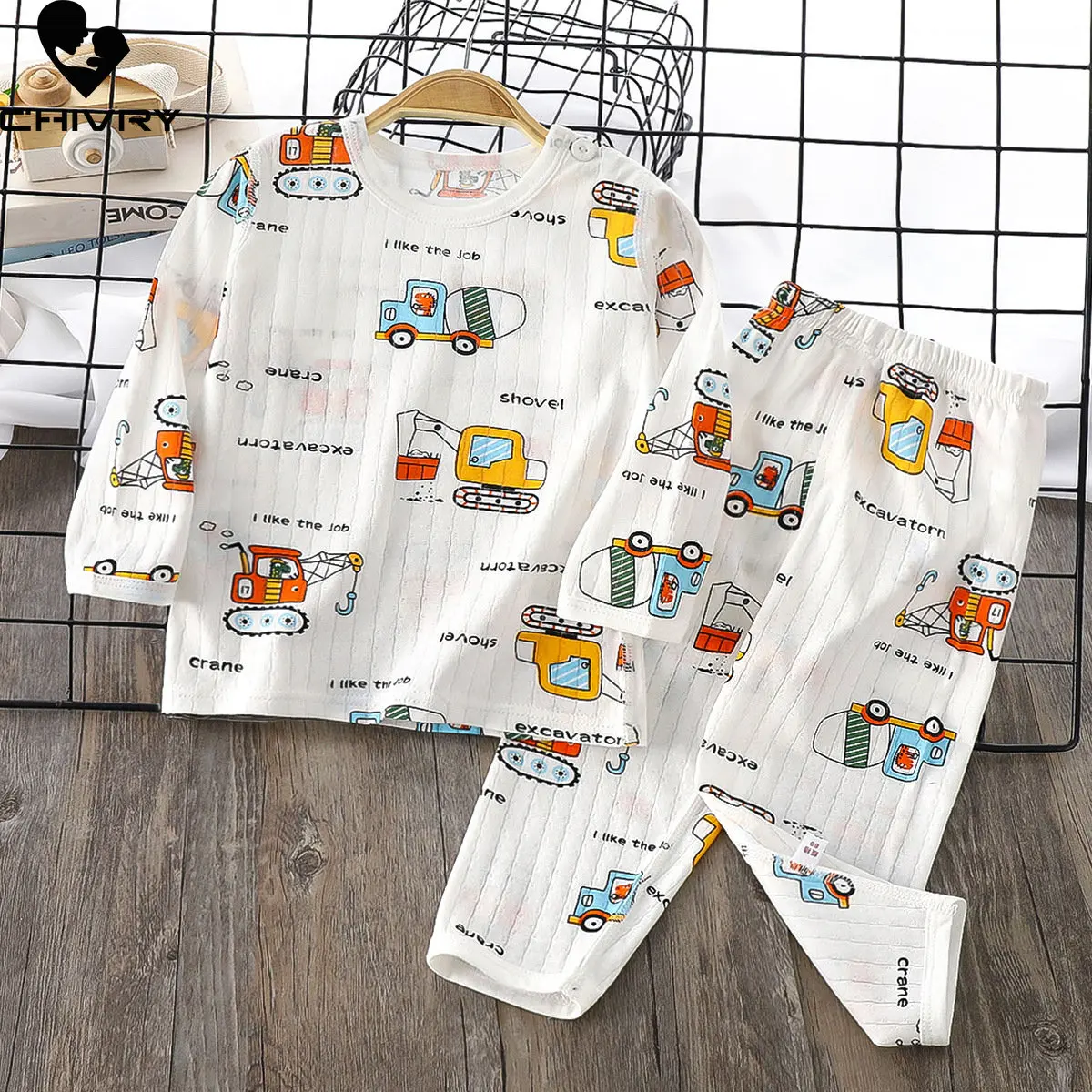 New 2023 Kids Boys Girls Summer Thin Pajama Sets Cute Cartoon Long Sleeve T-Shirt Tops with Pants Toddler Boy Pyjamas Loungewear