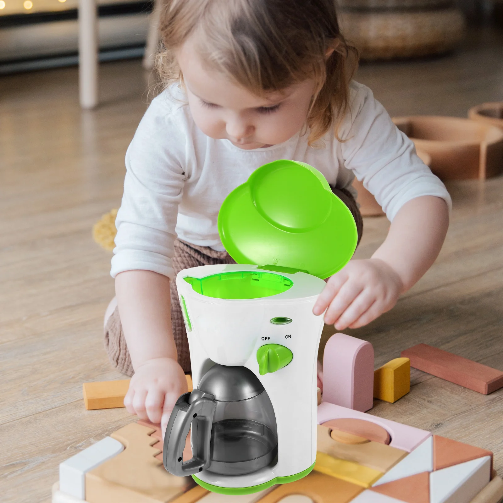 

1Pcs Creative Coffee Machine Furniture Plaything Bright Appearance Strong Texture for Kids Joy Miniature Coffee Maker Toy