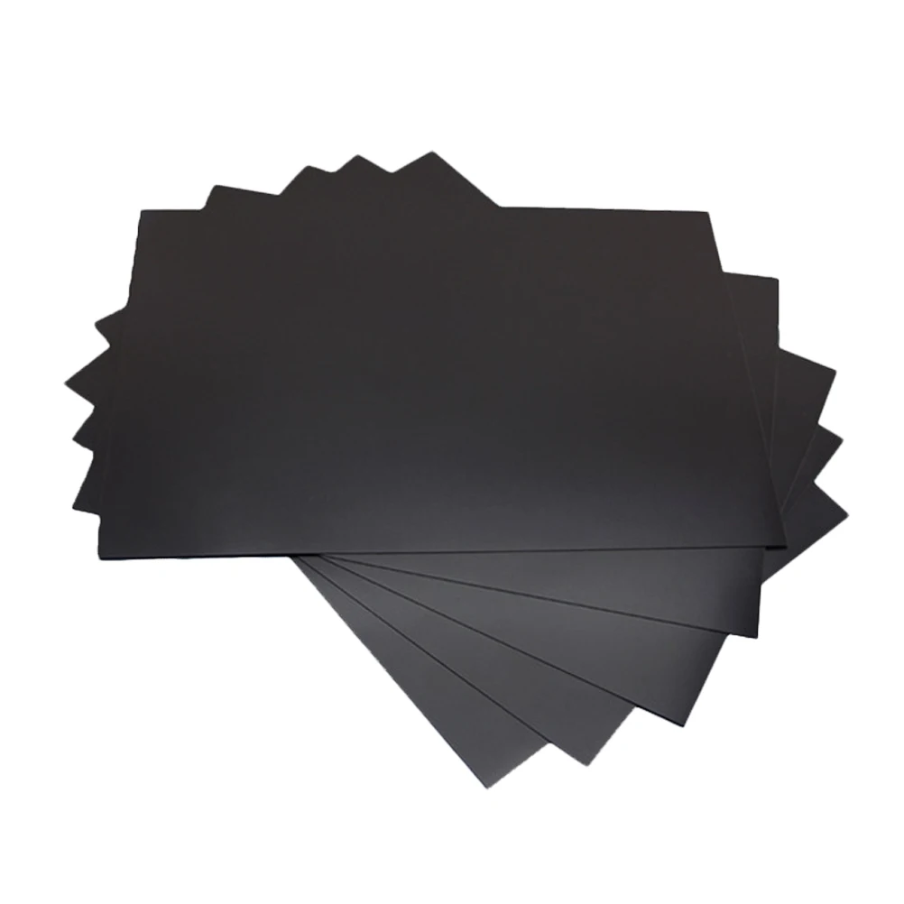 

5pcs Magnetic Rubber Sheet Diy Magnetic Materials Backing Adhesive Black Flexible Strip For Fridge Car Decorative Use